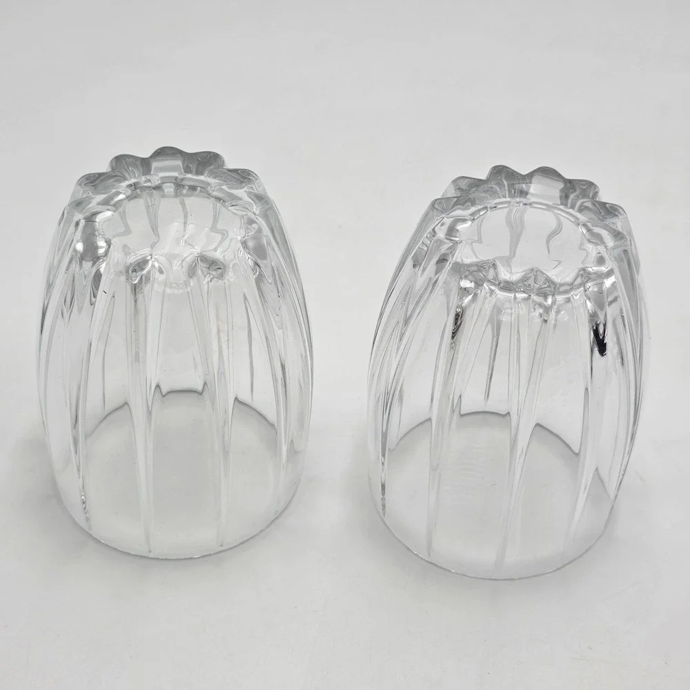 2 X MARQUIS BY WATERFORD OMEGA PATTERN DOUBLE‎ OLD FASHIONED GLASS HEAVY SIGNED
